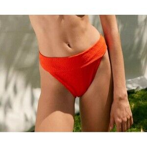 Billabong Size Large 12 Good Vibes Aruba Cheeky Bikini Bottom Sunset Red NEW